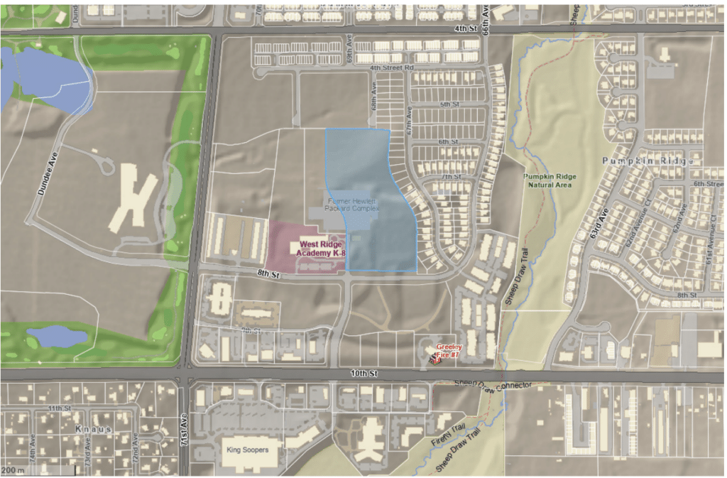 Site plans for 396 apartments to be housed in 13 buildings at the former Hewlett-Packard Co. site in west Greeley.