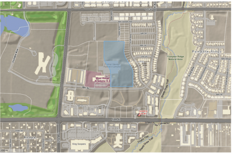Site plans for 396 apartments to be housed in 13 buildings at the former Hewlett-Packard Co. site in west Greeley.