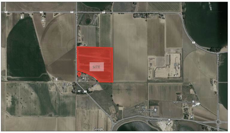 the location of Tucker Estates subdivision in north Greeley