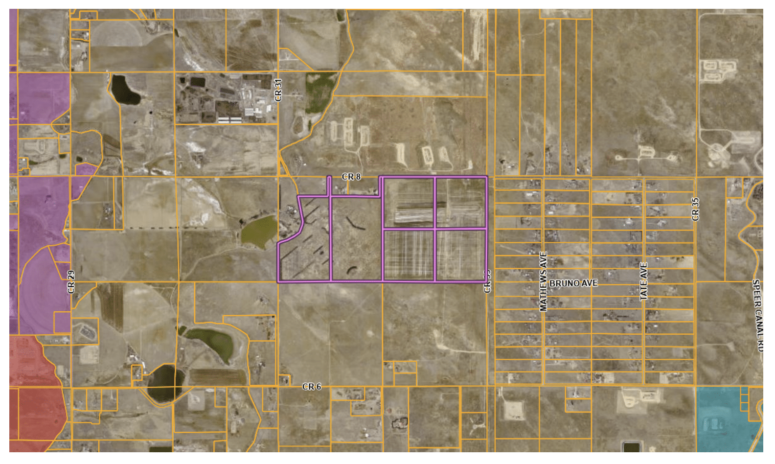 Map showing proposed 300-acre industrial site.