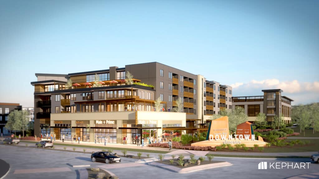 An artist’s rendering of the Alta Flatirons apartment complex in Superior.