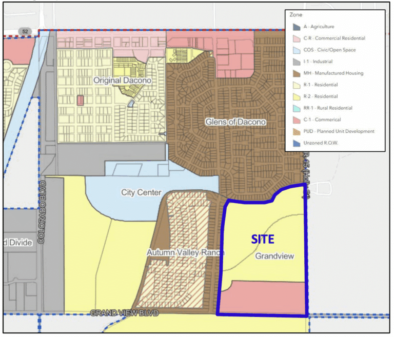 Site plan for Grandview in Dacono