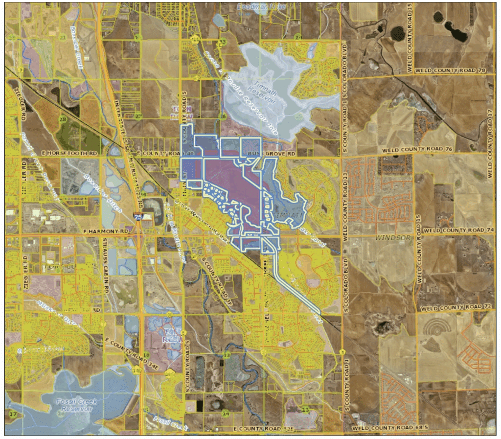 Timnath Landing map