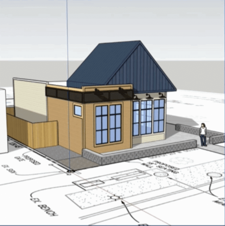artist rendering of Daily Grains Bakery, planned in downtown Lafayette