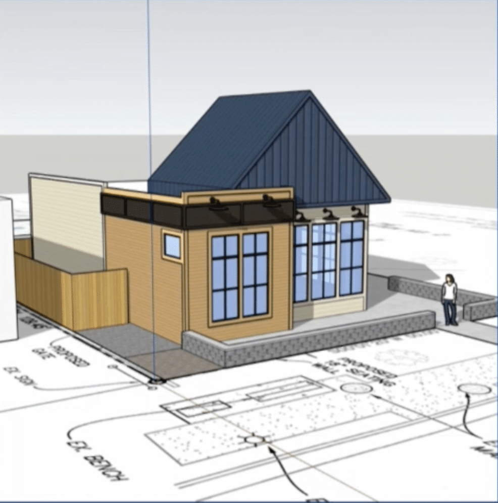 artist rendering of Daily Grains Bakery, planned in downtown Lafayette