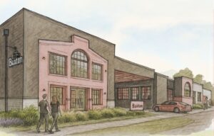 A rendering depicts the new face of the Buxton Hotel in Fort Collins.