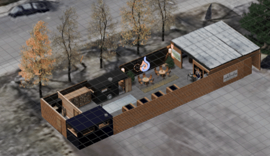 Artist rendering of Rekindle Wood Fired Saunas concept