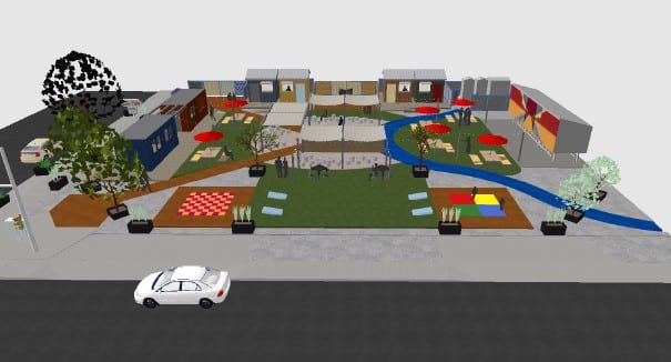 Artist rendering of LO-COL Square in downtown Longmont