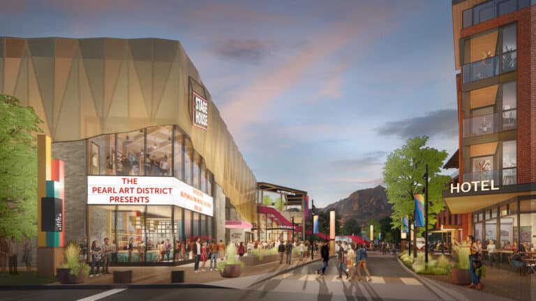 An artist’s rendering shows elements of the Pearl Arts District.