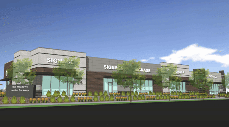 An artist’s rendering of new retail space at 4760 Baseline Road.