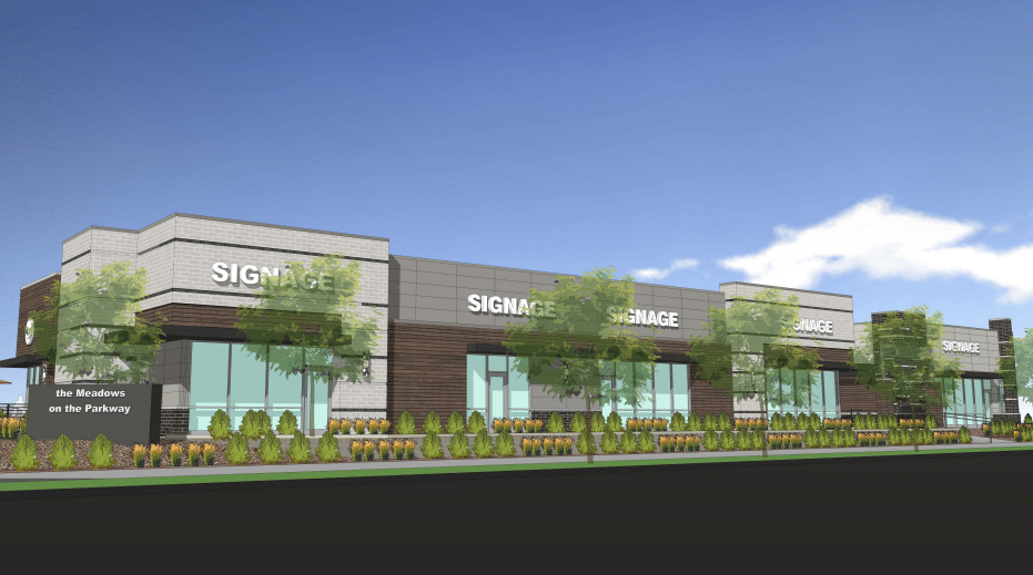 An artist’s rendering of new retail space at 4760 Baseline Road.
