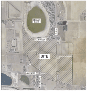 location map for Willow Vista Planned Unit Development in Greeley