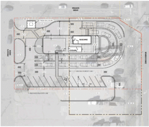 site plans for Greeley 7Brew drivethru coffee stand