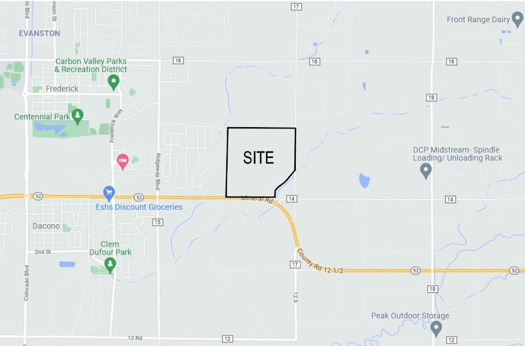 A map shows the location of the proposed Columbine Heights subdivision.
