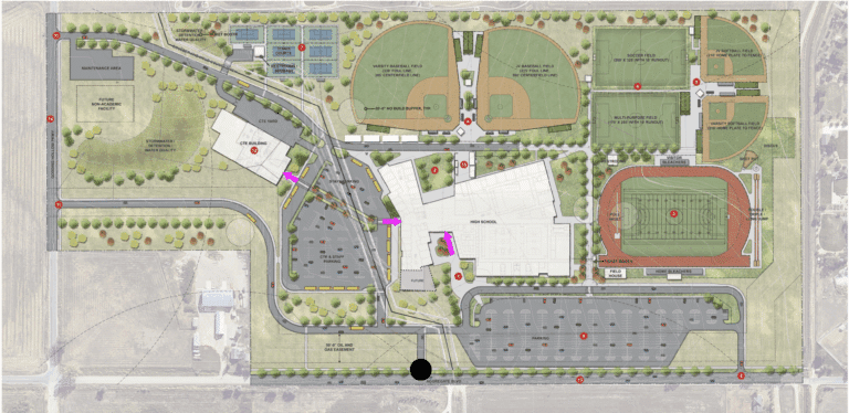 Site plan for High School No. 9 in Frederick