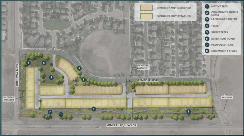 Penrose Place color site plan in Frederick