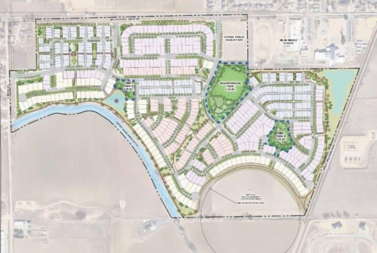 A rendering depicts landscaping in Mead Village. Source: Town of Mead documents.
