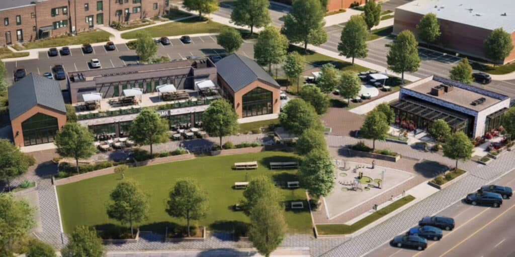 A rendering depicts the Superior Food Hall.