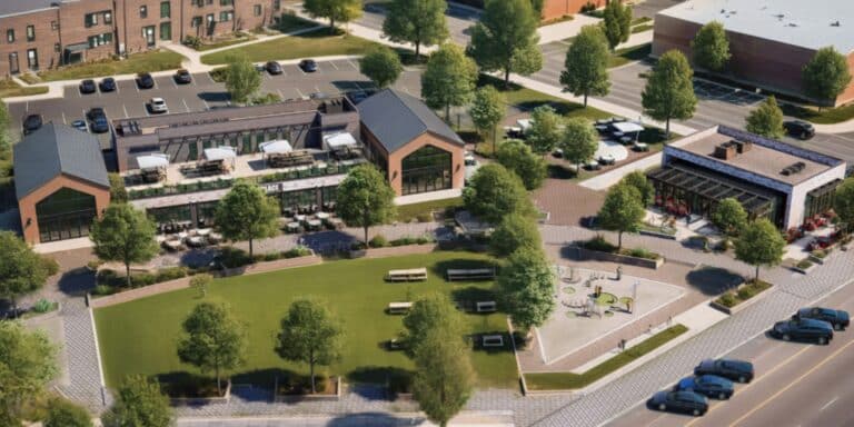 A rendering depicts the Superior Food Hall.