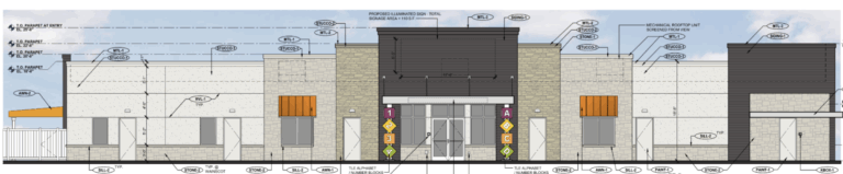 Architect's drawing of The Learning Experience day care center