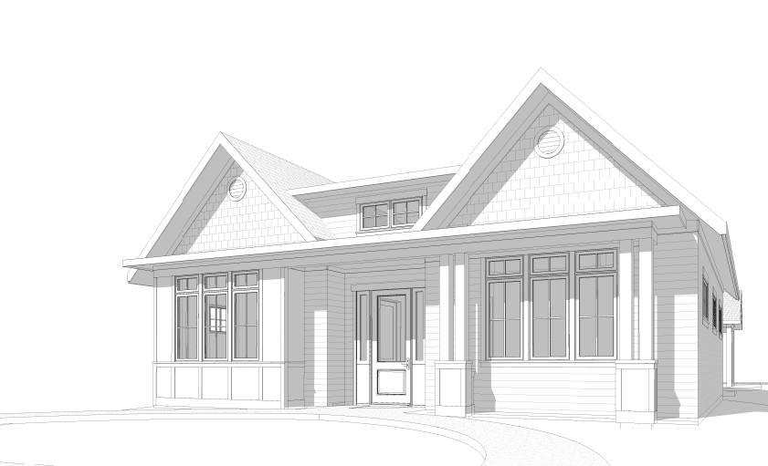 An artist’s rendering of the small office building planned at 107 E. Simpson Road.