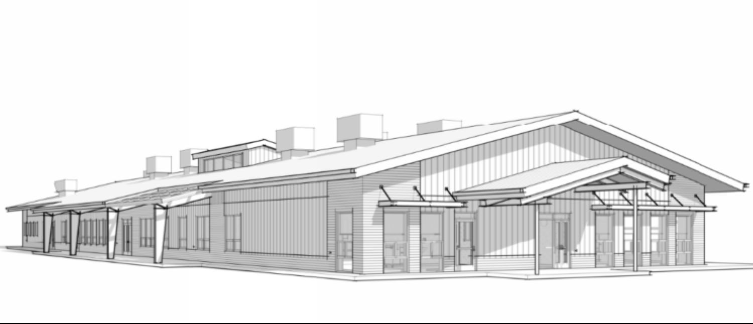 A drawing depicts the Head Start school for Centro de la Familia that is being built in the Weld County town of Gilcrest, south of Greeley.