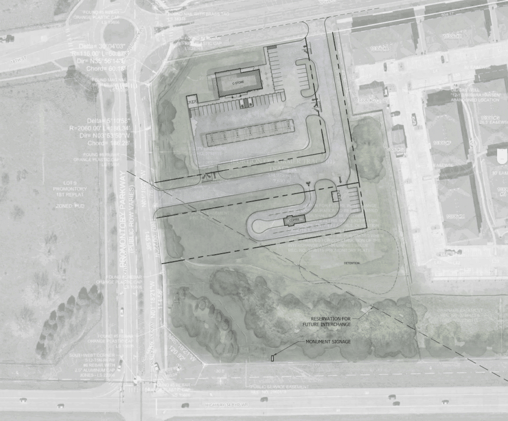 site plan for Promontory convenience store