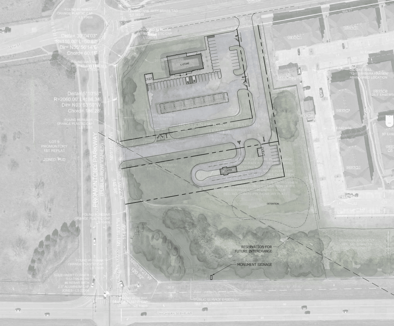 site plan for Promontory convenience store