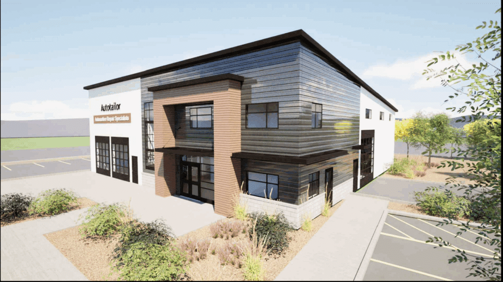 artist's reendering of Autotailor Inc, planned for 360 71st Ave.