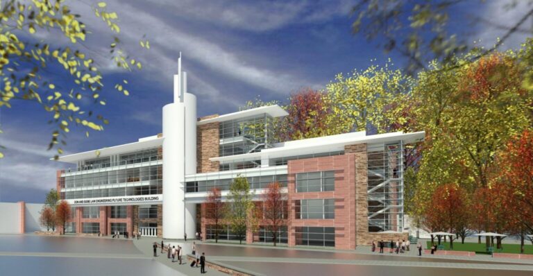 A rendering depicts the Don and Susie Law Engineering Future Technologies Building at Colorado State University, which is scheduled to open in time for the fall 2028 semester.