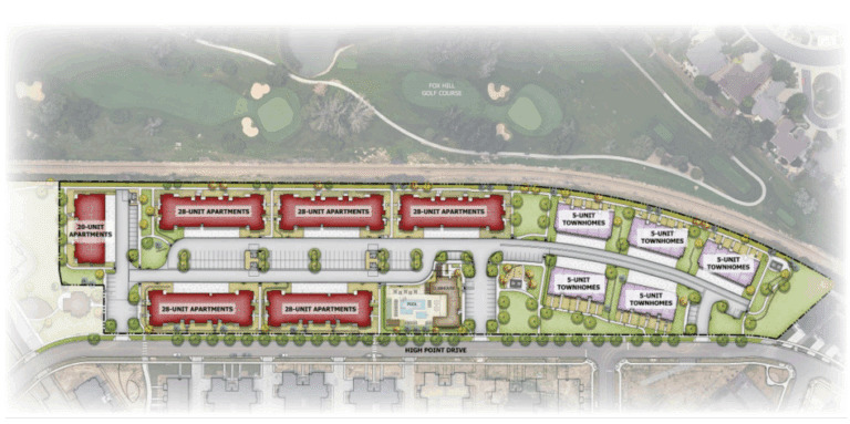 A sitemap of the Fielder at Fox Hill apartments in Longmont. Courtesy Livmark.
