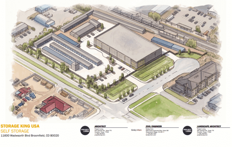 A conceptual plan for an expanded Storage King facility in Broomfield.